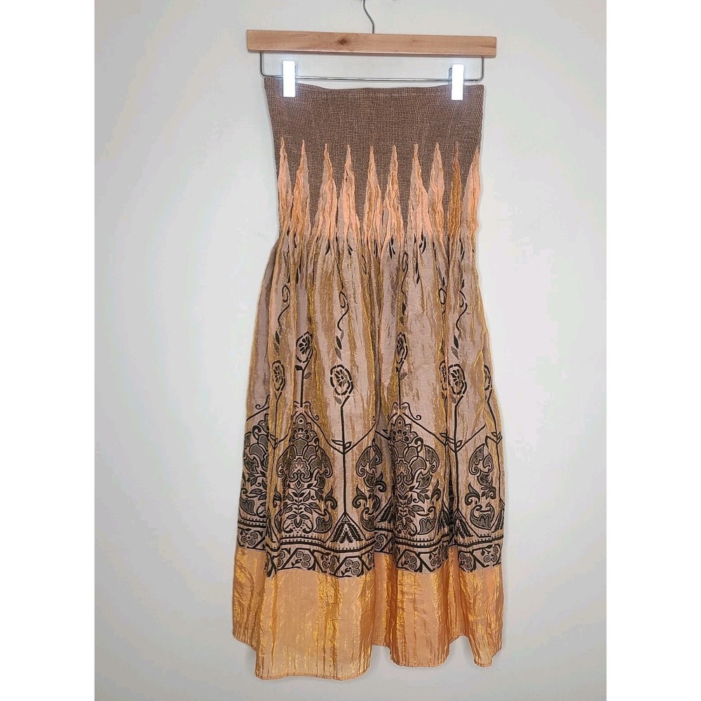 Lapis Anthropologie Convertible Maxi Skirt Dress OS Navy Boho Gypsy Whimsical